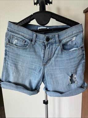 Banana Republic Light Blue Distressed Denim Jean Shorts